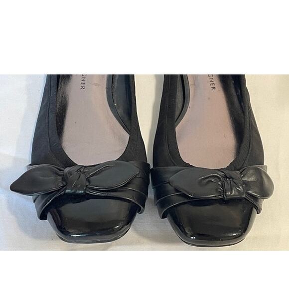 Etienne Aigner Bow Patent Black Ballet Flats Women's Sz 8.5 - Picture 11 of 11